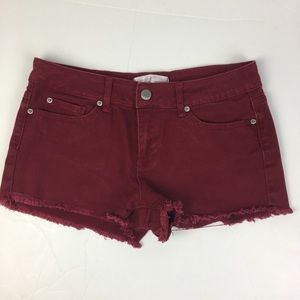 No Boundaries Merlot Denim Shorts